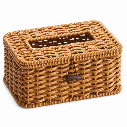 Woven Rattan Tissue Box Cover
