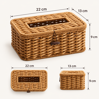 Woven Rattan Tissue Box Cover