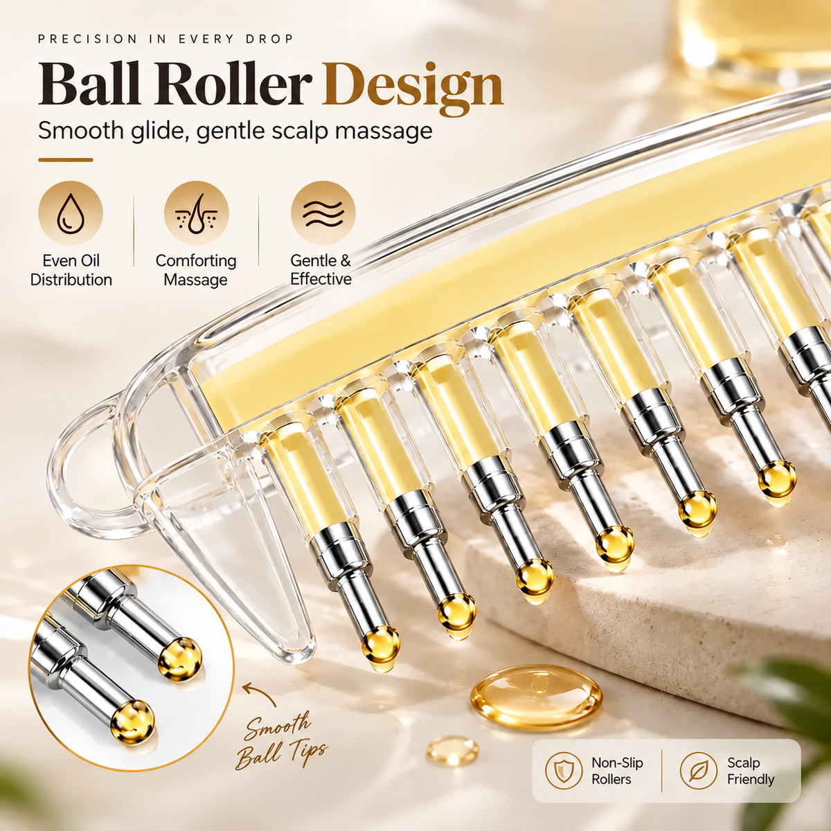 2-in-1 Hair Oil Applicator and Scalp Massager
