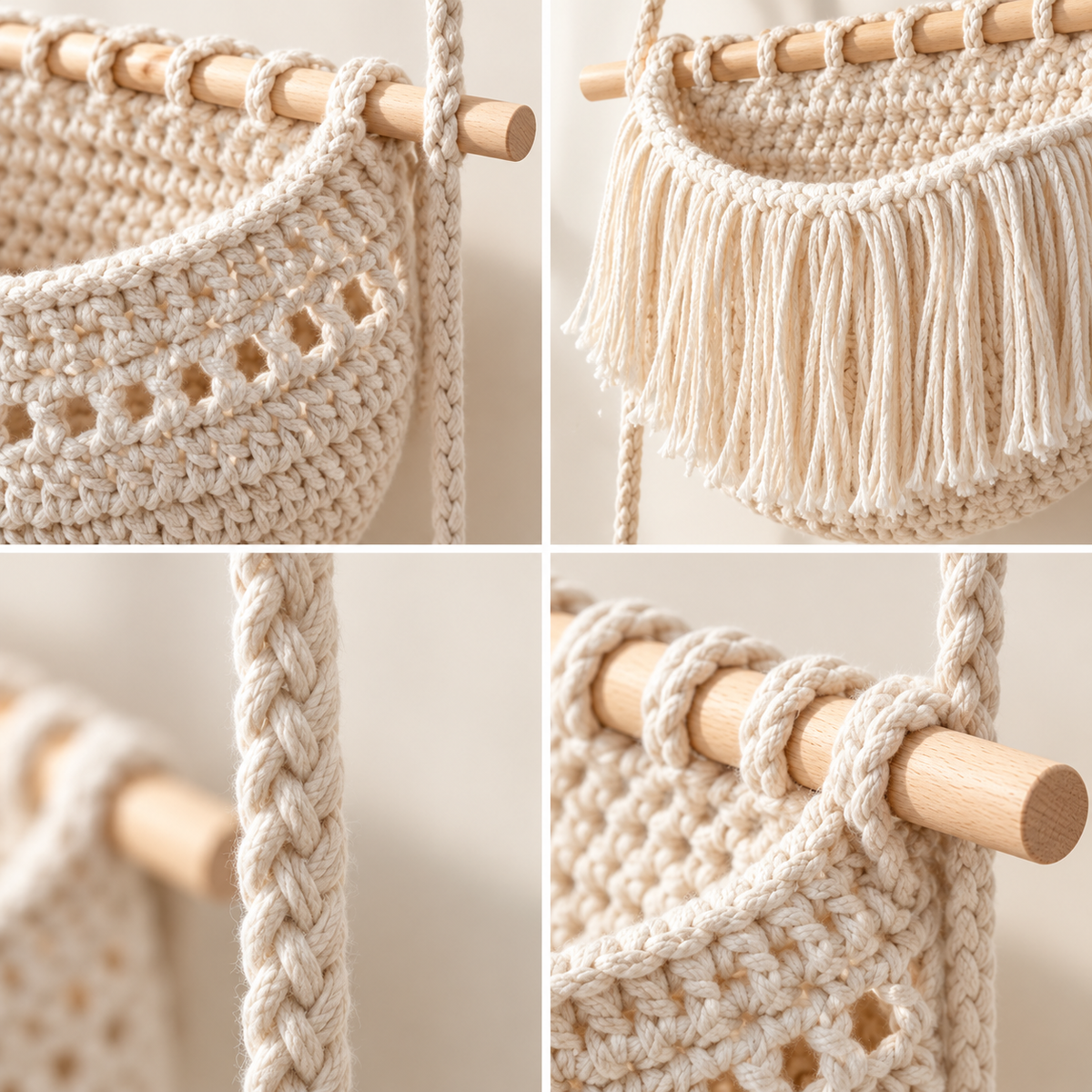 Three-Tier Woven Wall Storage Organizer
