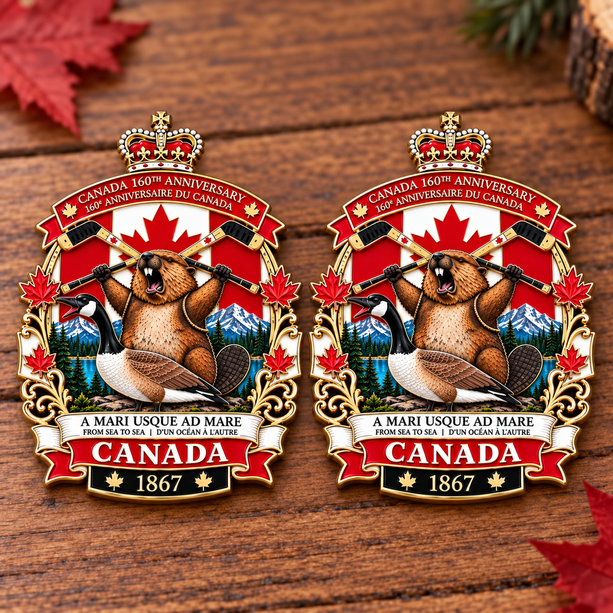 🍁 Canada 160th Anniversary 3D Enamel Tribute Badge – “A Mari Usque Ad Mare” 🇨🇦